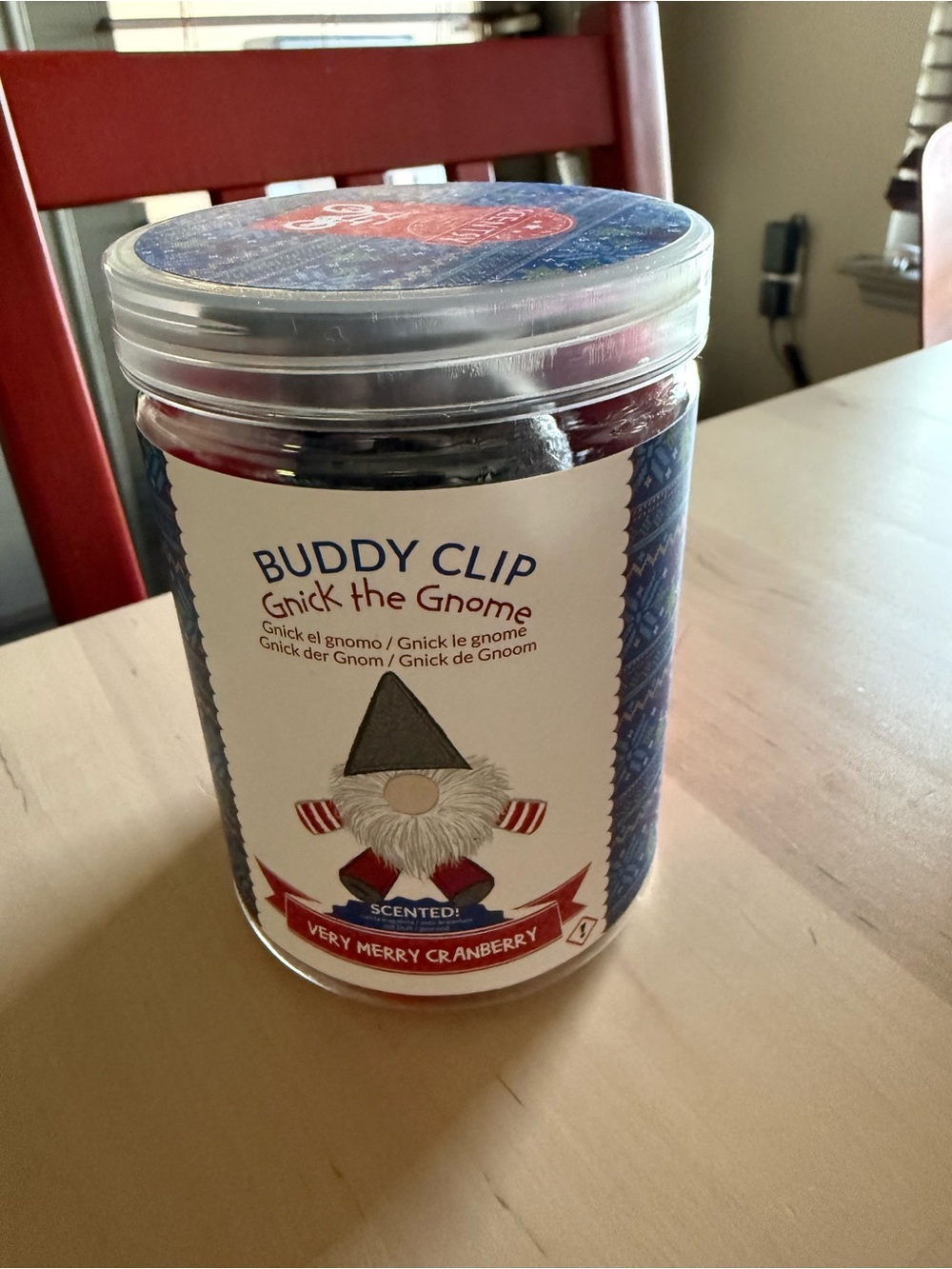 Buddy Clip Gnick the Gnome Scented Clip - Very Merry Cranberry- NIB